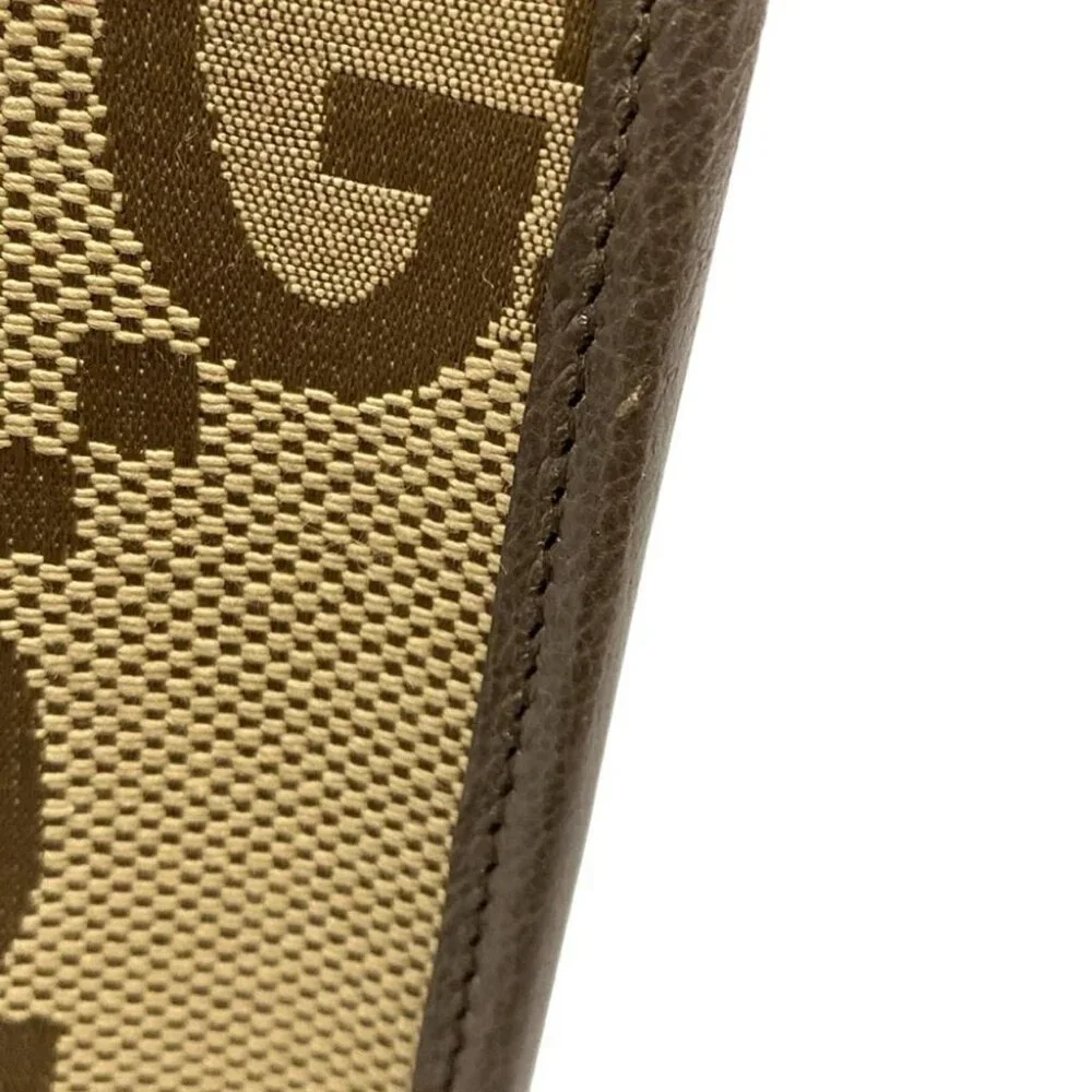 GUCCI JumboGG Tote Bag Beige Dark Brown Jacquard Leather Jumbo GG Canvas - Picture 8 of 15